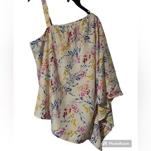 1. Cato floral blouse asymmetrical.